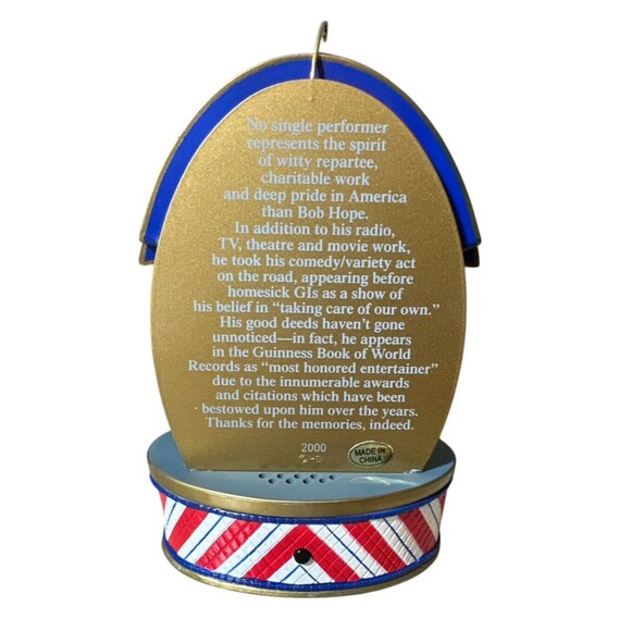 Bob Hope 2000 Christmas American Greetings Ornament Musical Military Salute NEW - Picture 2 of 4